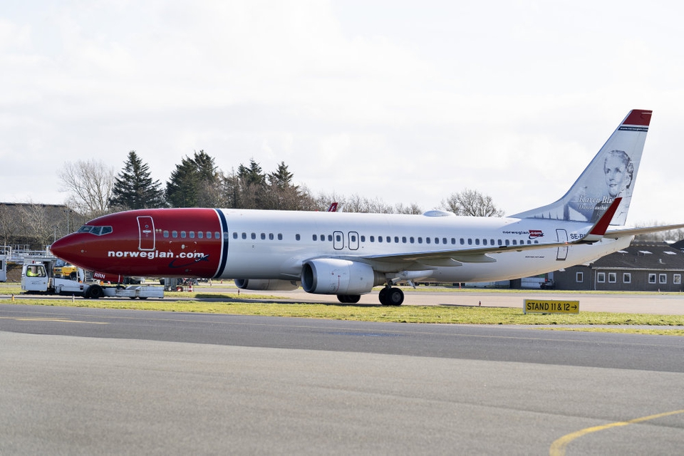 Norwegian havde 73.401 passagerer om bord på sine fly i maj. (Arkivfoto)