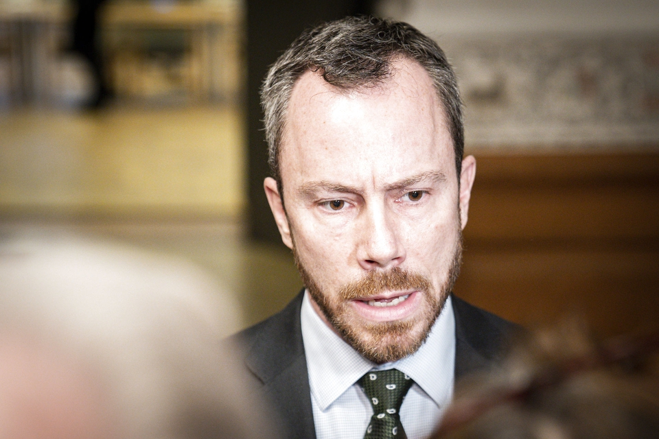 Jakob Ellemann-Jensen (V) taler med pressen efter det ekstraordinære møde i Udenrigspolitisk Nævn om Iran og Irak på Christiansborg, onsdag den 8. januar 2020. (Foto: Niels Christian Vilmann/Ritzau Scanpix)