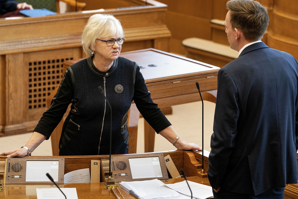 Dansk Folkepartis Pia Kjærsgaard. Statsminister Mette Frederiksen besvarer spørgsmål i folketingssalen fredag den 17. januar 2020. (Foto: Claus Bech/Ritzau Scanpix)