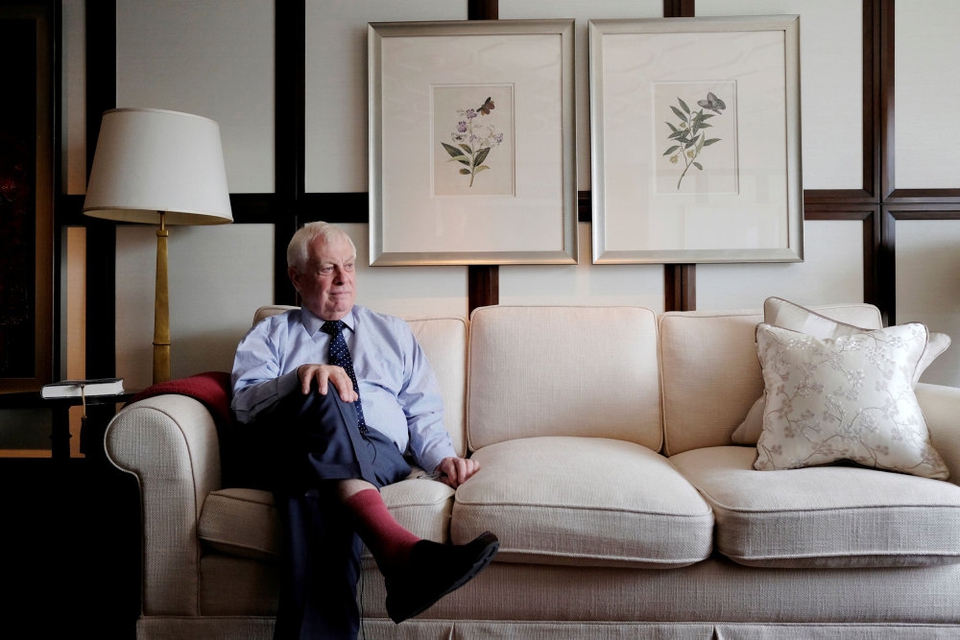 Chris Patten, den sidste britiske guvernør Hongkong, under et besøg i 2017 i den tidligere britiske koloniby.