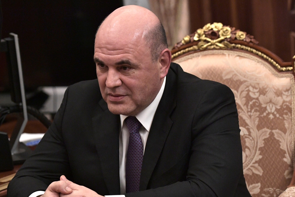 Mikhail Misustin til et møde med Vladimir Putin den 15. januar i Kreml i Moskva. (Foto: kremlin.ru)