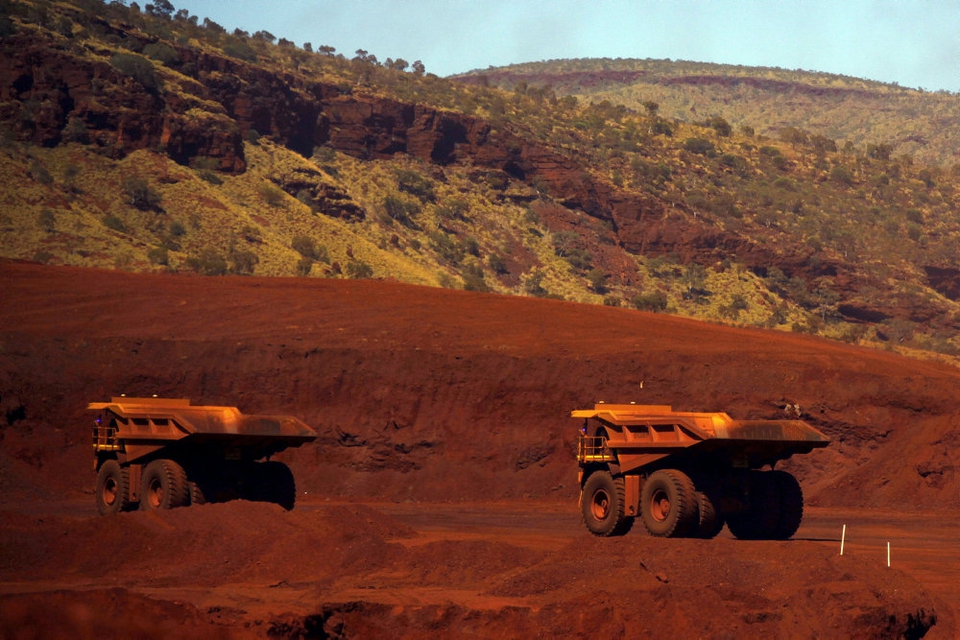 Den australske kulindustri er enorm og en afgørende del af landets økonomi. Her fra en jernmine i The Valley of the Kings syd for byen Port Hedland i den vestlige delstat Western Australia. (Arkivfoto.)