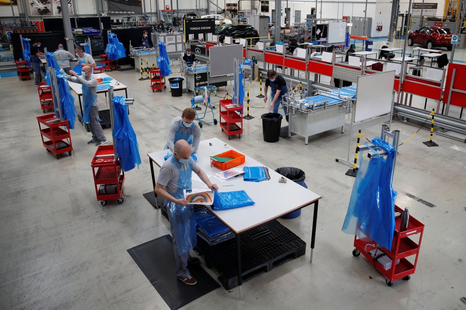 Nissans fabrik i Sunderland i det nordøstlige England er Storbritanniens største bilproducent. Den ventes at genåbne i løbet af juni. (Arkivfoto).