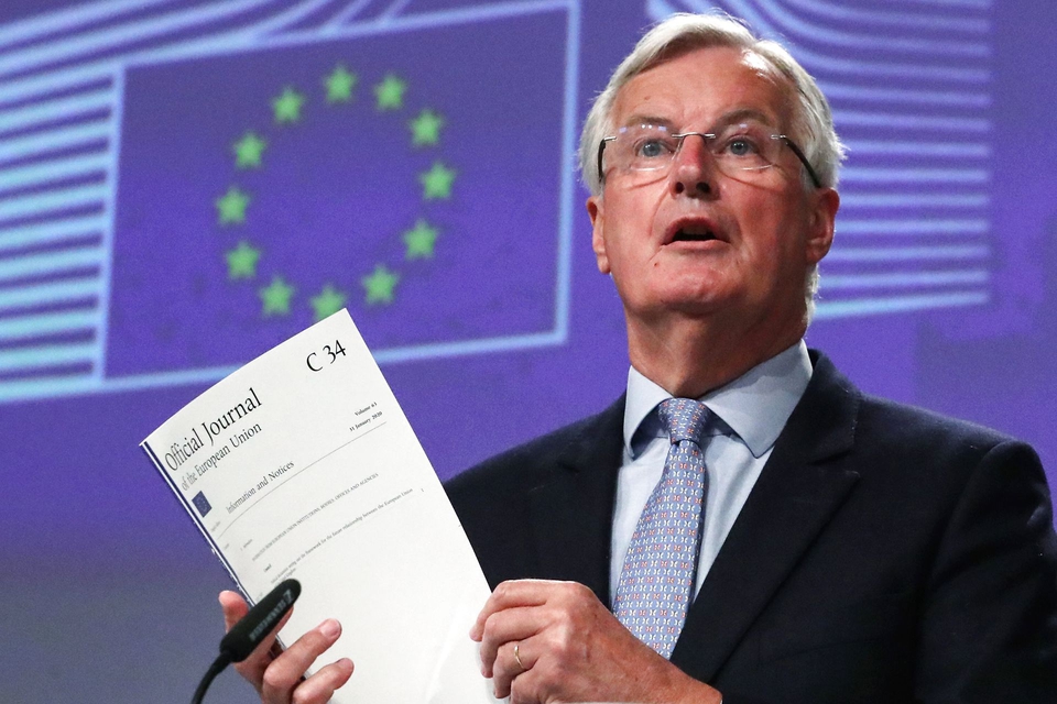 EUs Brexit negotiator Michel Barnier gives a news conference after Brexit negotiations, in Brussels on June 5, 2020. (Foto: Yves Herman/AFP/Ritzau Scanpix)