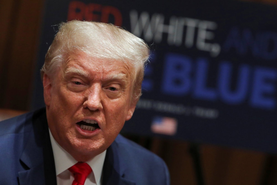 USA's præsident Donald Trumps kampagnestab har bedt om at få tilføjet en præsidentdebat mod Demokraternes kandidat, Joe Biden, i starten af september. (Arkivfoto)
