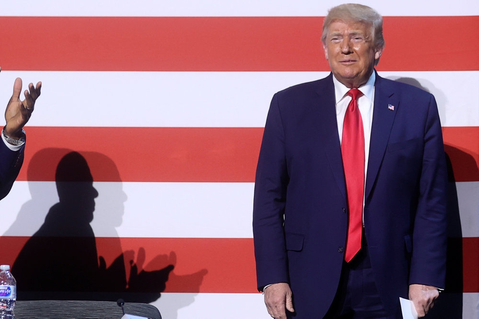 USA' præsident, Donald Trump, deltog torsdag lokal tid i en rundbordssamtale ved en kampagnelignende begivenhed i en kirke i Dallas.